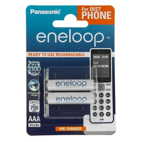 Аккумулятор Panasonic Eneloop AAA 750 2BP mAh NI-MH Dect Series